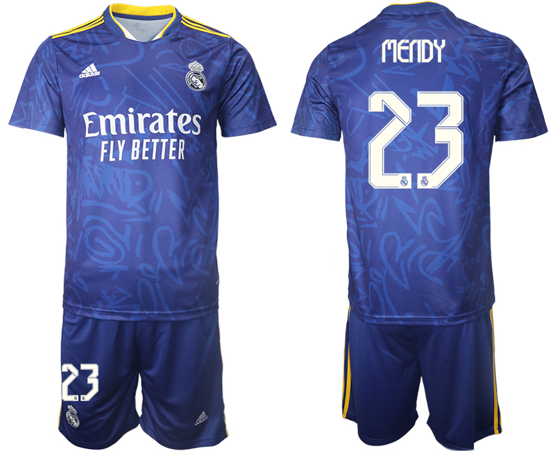 Men 2021-2022 Club Real Madrid away blue #23 Soccer Jersey
